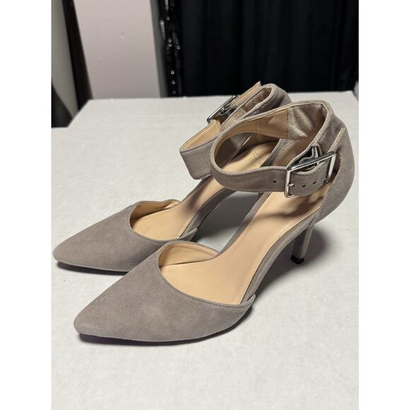Cole Haan Womens Memphis Pump Size 5B Gray Suede Ankle Strap Heels Grand OS - Picture 1 of 10